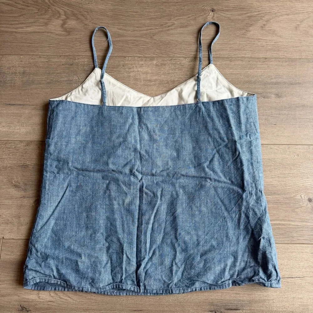 J. Crew Factory adjustable spaghetti strap chambray tank top - size 2